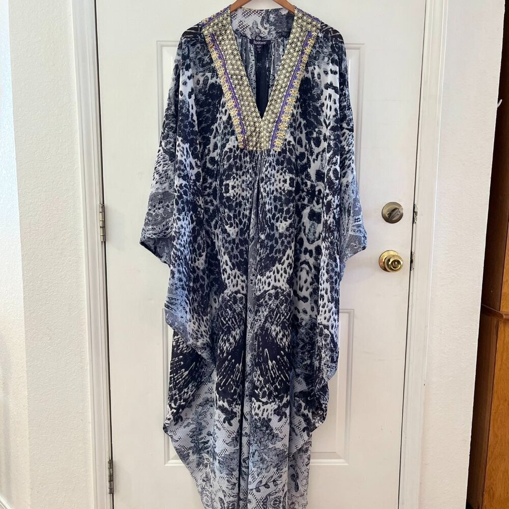 Roaman's Woman's Plus-Size Embellished Neck Lounge MooMoo/Caftan/Robe Sz 26/28